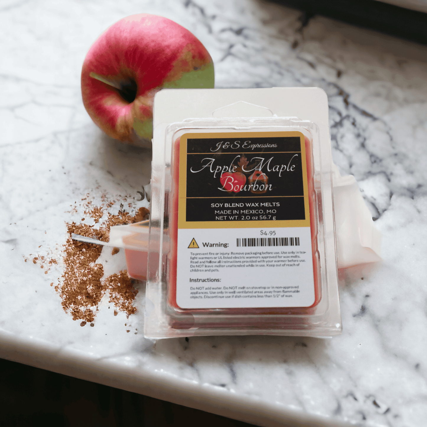 Apple Maple Bourbon Wax Melt - J&S Candles