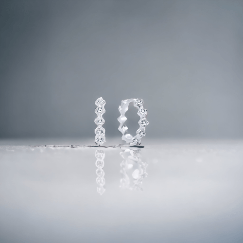 CZ Silver Hoop Earrings - J & S Expressions