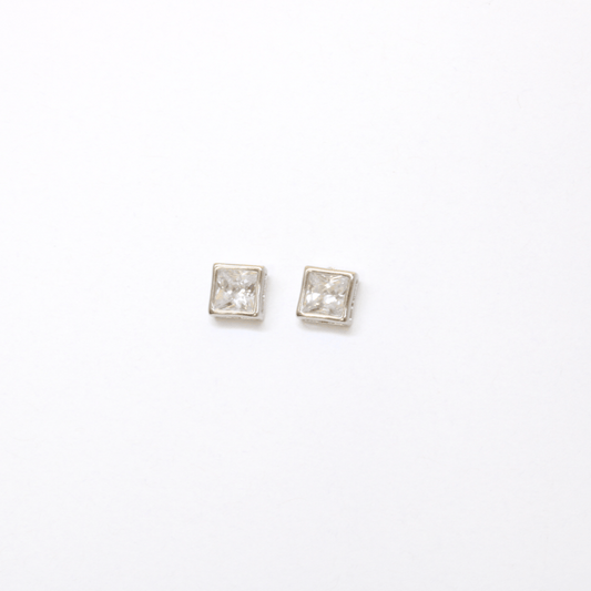 Square Silver Swarovski® Crystal Earrings