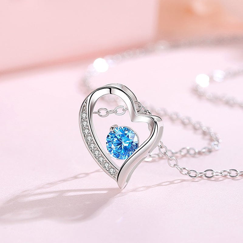 Heart Shape Sterling Silver Rhinestones Pendant