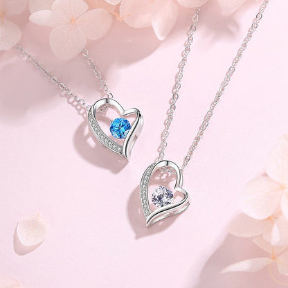 Heart Shape Sterling Silver Rhinestones Pendant