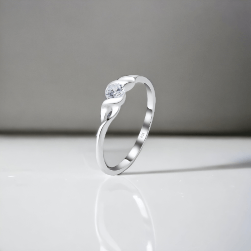 Spiral CZ Silver Ring - J & S Expressions