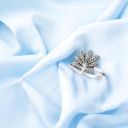 Sterling Silver Marijuana Leaf Ring - J & S Expressions