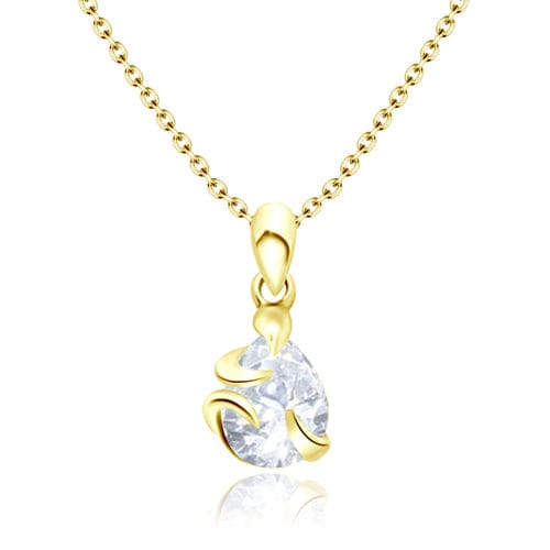 Gold Plated Sterling Silver CZ Drop Necklace - J & S Expressions