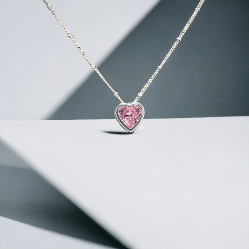 Pink Heart Necklace - J & S Expressions