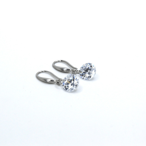 Lever-back Silver Drop Earrings made with Swarovski Crystals - J & S Expressions