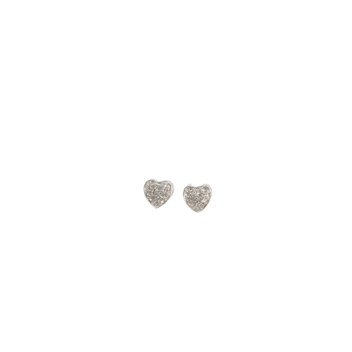 Pave Heart Stud Earrings - J & S Expressions