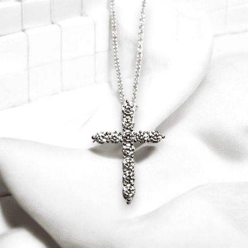 Silver Cross with Swarovski® Crystals