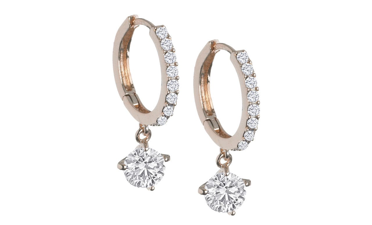 Crystal Drop Hoop Earrings - J & S Expressions