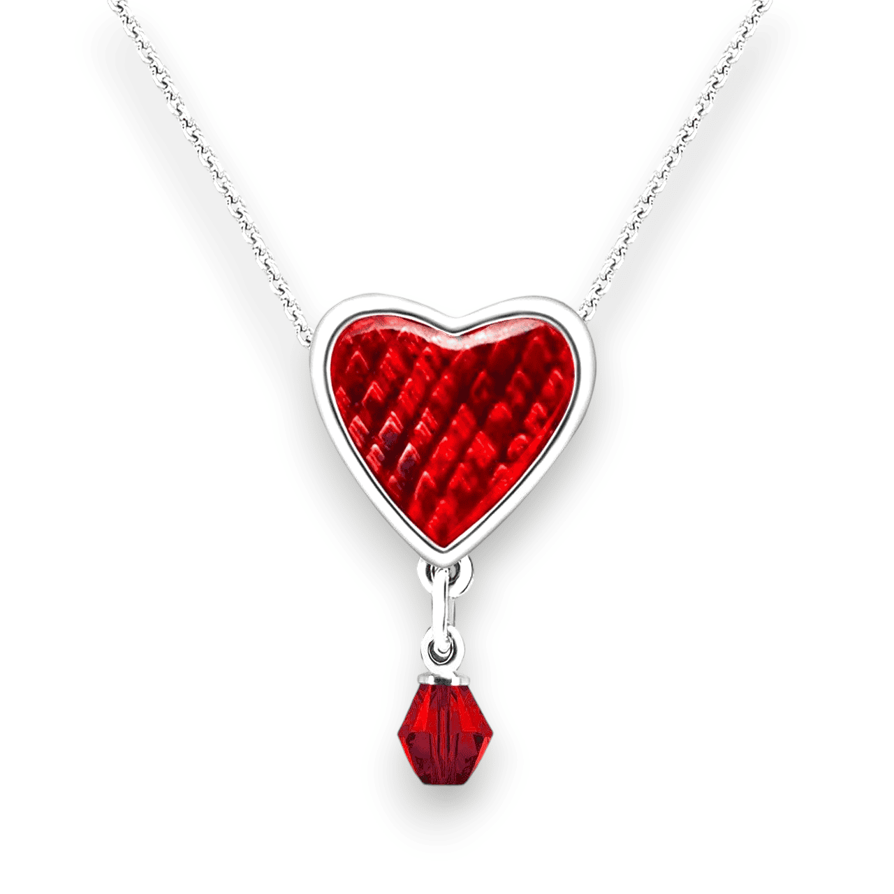 Red Heart necklace with Crystal Drop