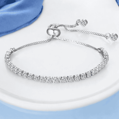 Silver Bolo Bracelet with Swarovski® Crystal Elements