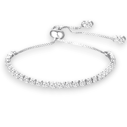 Silver Bolo Bracelet with Swarovski® Crystal Elements