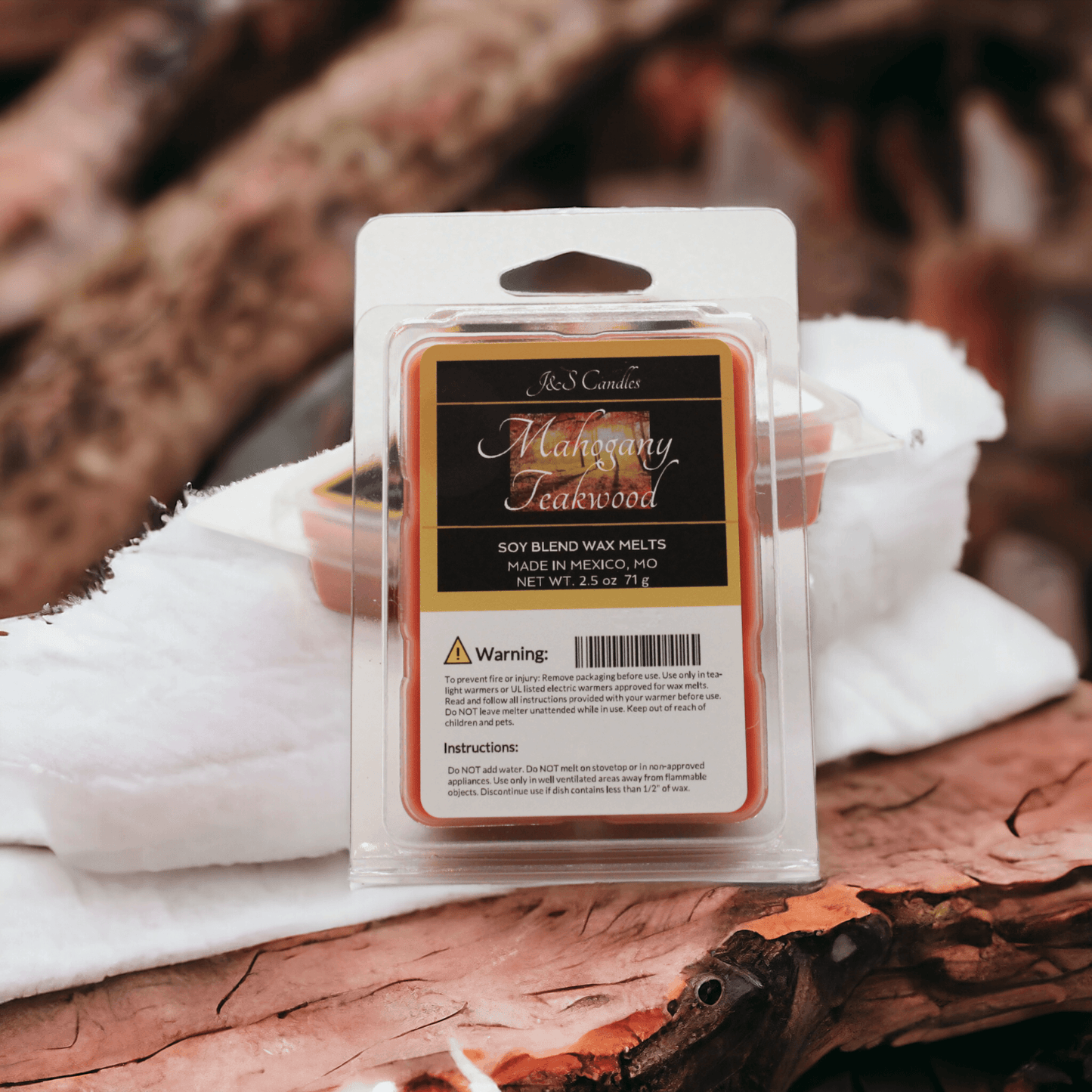 Mahogany Teakwood Wax Melt - J&S Candles