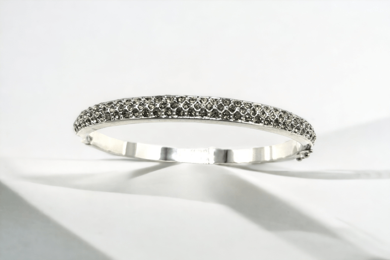 3 Row Pave Bangle Bracelet - J & S Expressions