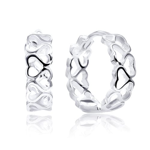 Rolling Hearts Silver Hoop Earrings - J & S Expressions