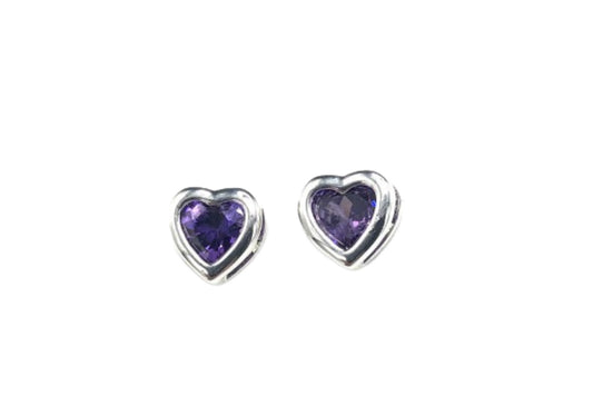 Purple Heart Earrings with Sterling Silver Overlay - J & S Expressions